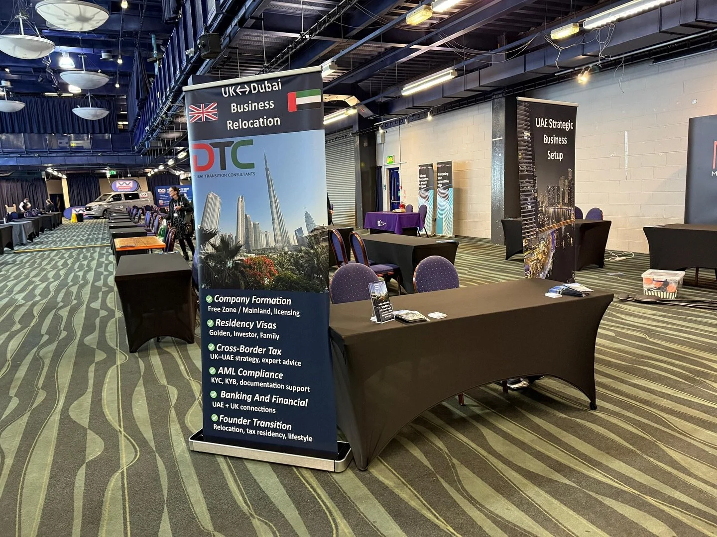 Dubai Transition Consultants exhibition stand at a UAE business event