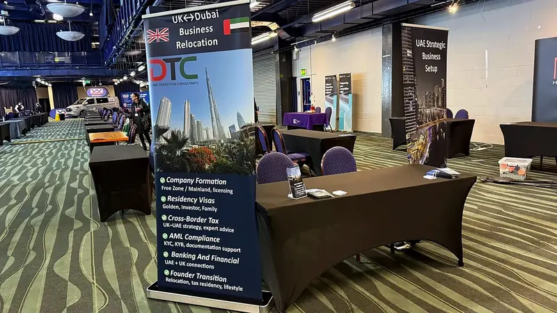 The Dubai Transition Consultants stand at a business event